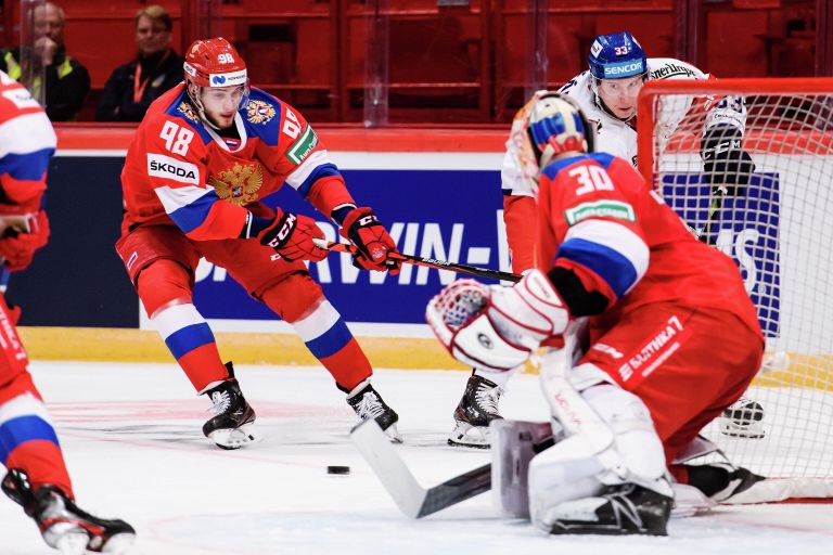 Игровой момент матча Россия - Чехия Игровой момент матча Россия - Чехия