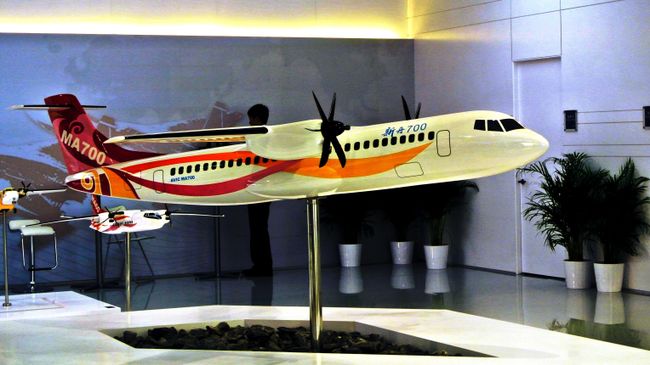 Макет турбовинтового самолета MA700