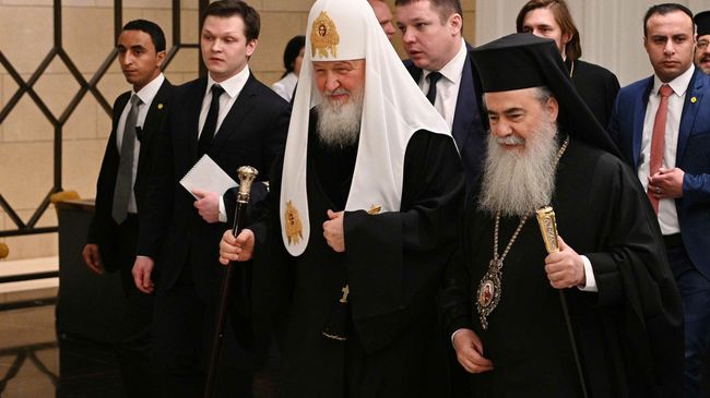 Патриарх Московский Кирилл и патриарх Иерусалимский Феофил в Аммане Патриарх Московский Кирилл и патриарх Иерусалимский Феофил в Аммане