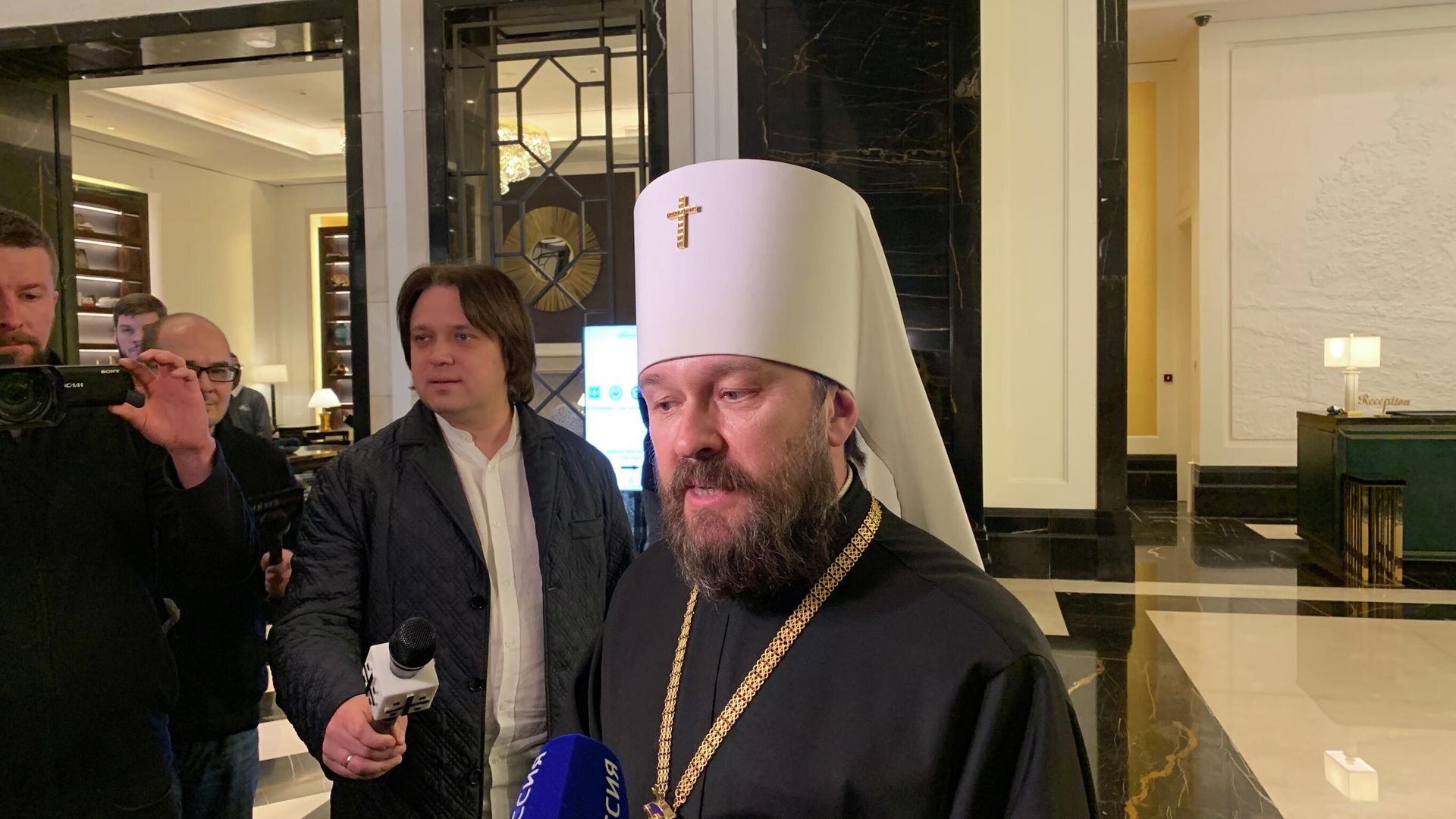 Архиерей Русской православной церкви, митрополит Волоколамский, викарий патриарха Московского и всея Руси Митрополит Иларион на встрече в Аммане, Иордания - РИА Новости, 1920, 16.05.2021