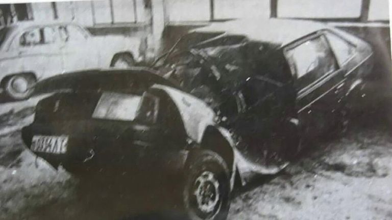 Автомобиль Виктора Цоя после аварии Автомобиль Виктора Цоя после аварии