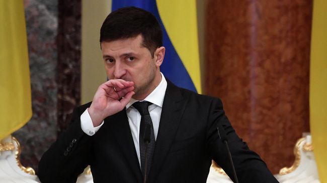 Президент Украины Владимир Зеленский на пресс-конференции в Киеве 