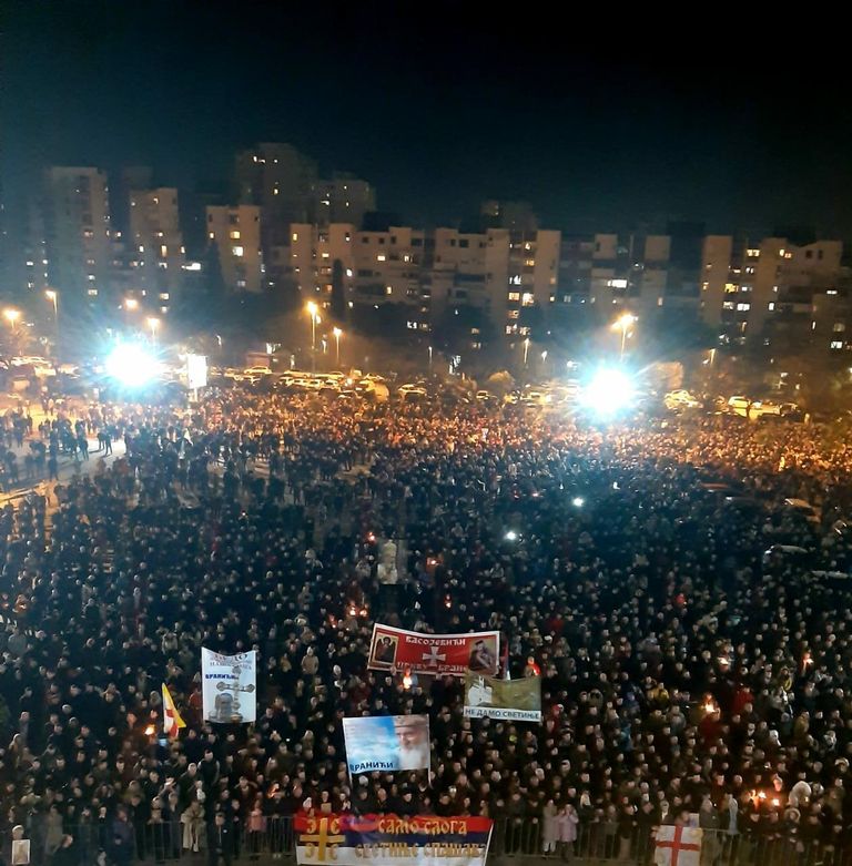 Акция протеста верующих в Подгорице