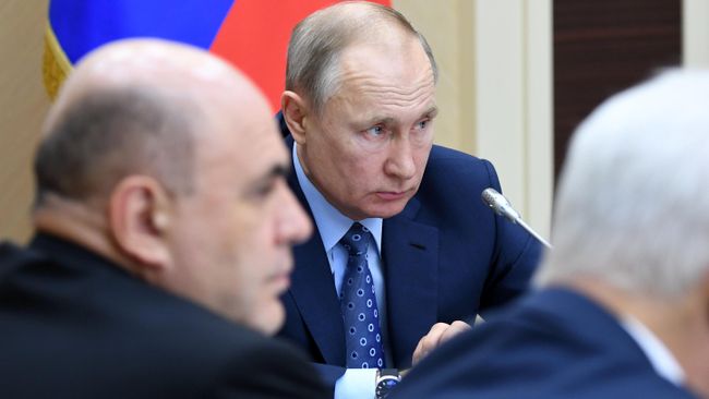 Президент России Владимир Путин проводит совещание с членами правительства. 4 марта 2020 Президент России Владимир Путин проводит совещание с членами правительства. 4 марта 2020