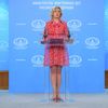 Официальный представитель Министерства иностранных дел России Мария Захарова во время брифинга Официальный представитель Министерства иностранных дел России Мария Захарова во время брифинга