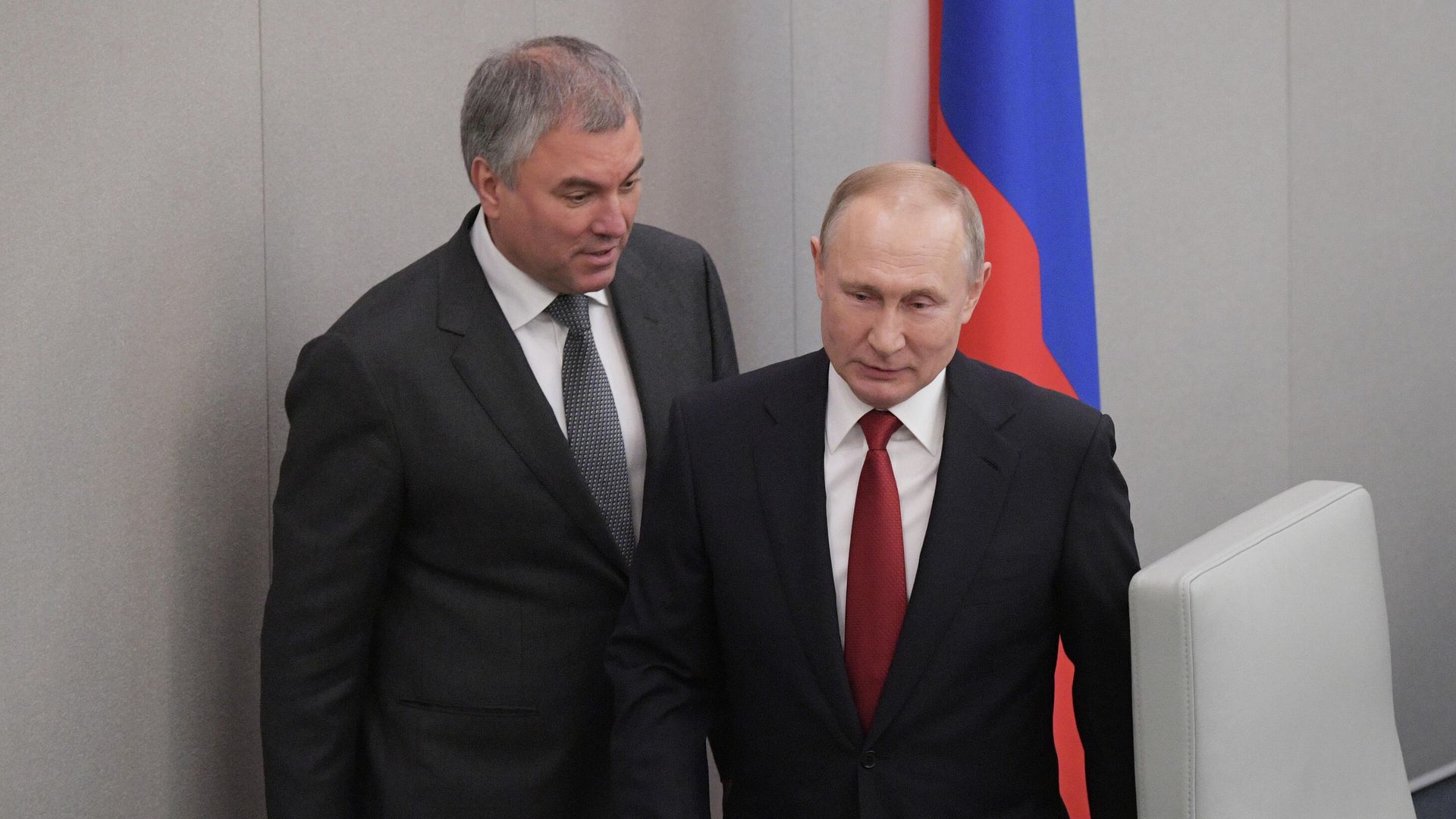 Президент РФ Владимир Путин и спикер Госдумы Вячеслав Володин на пленарном заседании Государственной Думы РФ Президент РФ Владимир Путин и спикер Госдумы Вячеслав Володин на пленарном заседании Государственной Думы РФ - РИА Новости, 1920, 27.07.2026