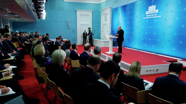 Председатель правительства РФ Михаил Мишустин выступает на встрече с заместителями руководителей федеральных органов исполнительной власти, ответственными за цифровую трансформацию Председатель правительства РФ Михаил Мишустин выступает на встрече с заместителями руководителей федеральных органов исполнительной власти, ответственными за цифровую трансформацию