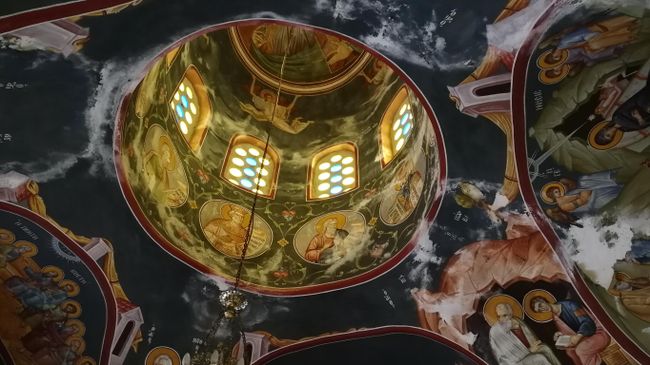 Греция, деревня Пертули, роспись на стенах храма Греция, деревня Пертули, роспись на стенах храма