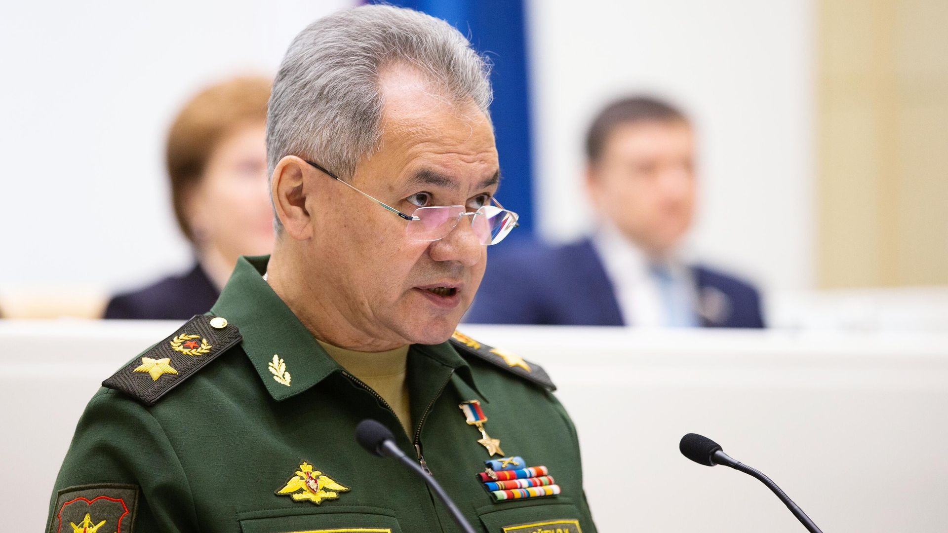 Министр обороны РФ Сергей Шойгу выступает на заседании Совета Федерации Министр обороны РФ Сергей Шойгу выступает на заседании Совета Федерации - РИА Новости, 1920, 05.09.2020