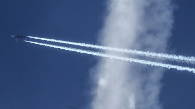 Самолет Airbus A320-214 в небе над Москвой Самолет Airbus A320-214 в небе над Москвой