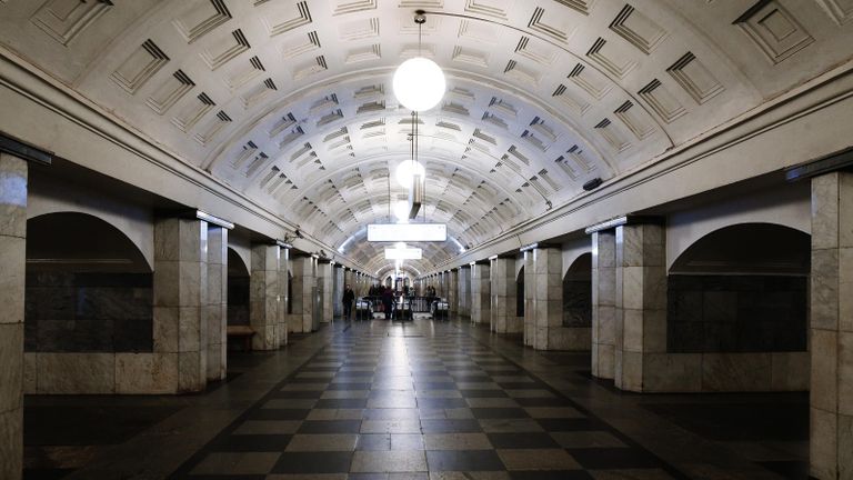 Безлюдная станция Охотный ряд Московского метро Безлюдная станция Охотный ряд Московского метро