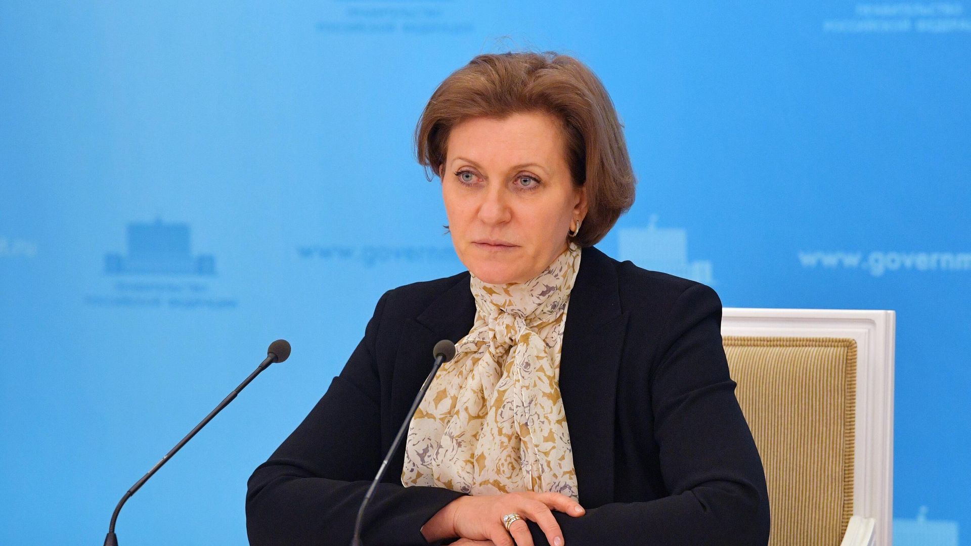 Руководитель Роспотребнадзора Анна Попова во время брифинга Руководитель Роспотребнадзора Анна Попова во время брифинга - РИА Новости, 1920, 15.12.2020