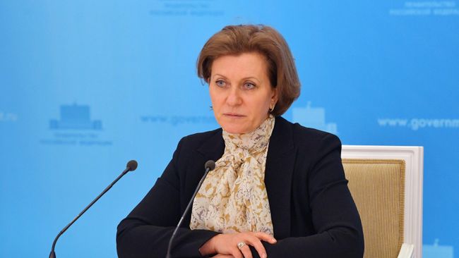 Руководитель Роспотребнадзора Анна Попова во время брифинга Руководитель Роспотребнадзора Анна Попова во время брифинга