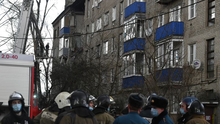 Поврежденный, в результате взрыва бытового газа, жилой дом в Орехово-Зуево