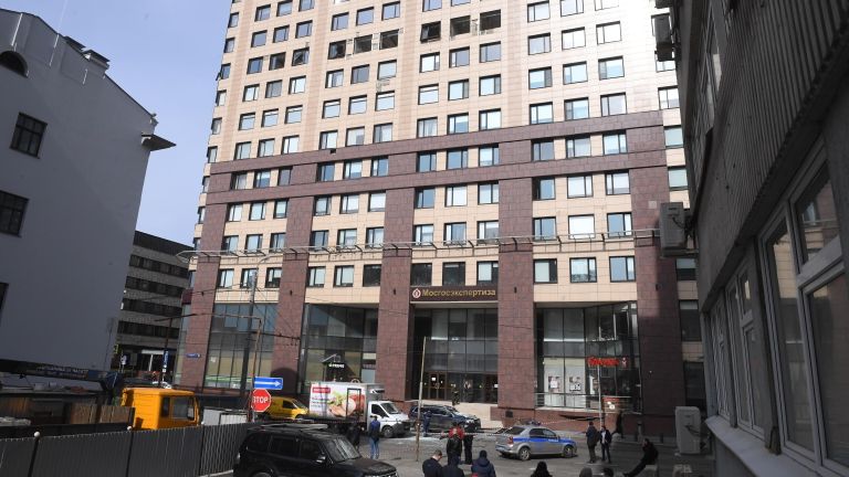Бизнес-центр Панорама на 2-й Брестской улице в Москве, где произошел взрыв, предположительно, в бойлерной Бизнес-центр Панорама на 2-й Брестской улице в Москве, где произошел взрыв, предположительно, в бойлерной