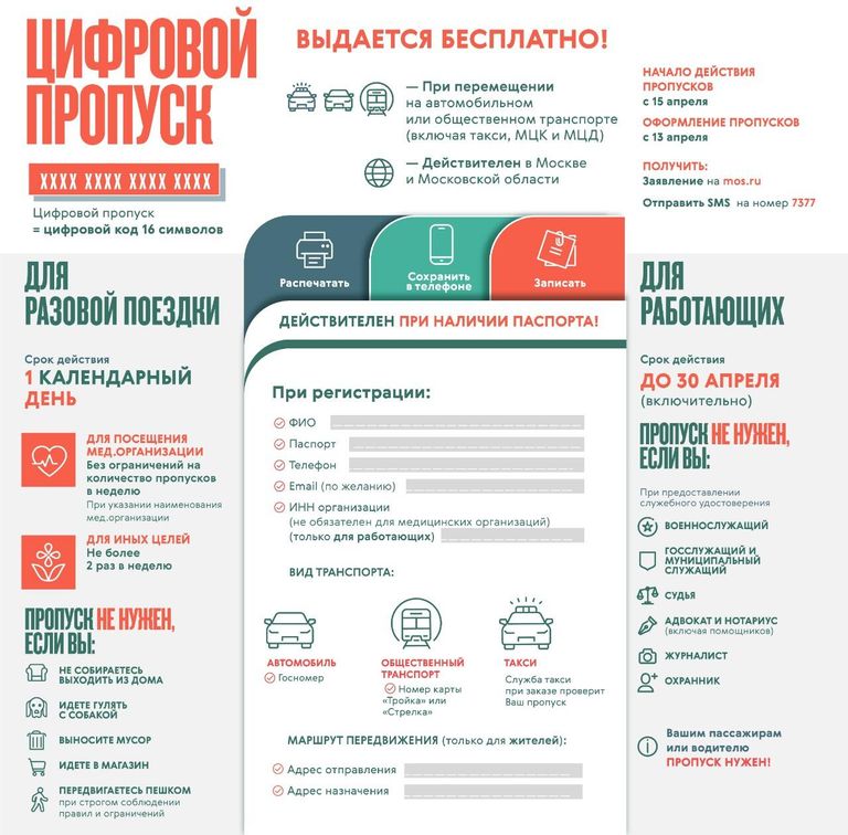 Инструкция по получению пропуска в Москве Инструкция по получению пропуска в Москве