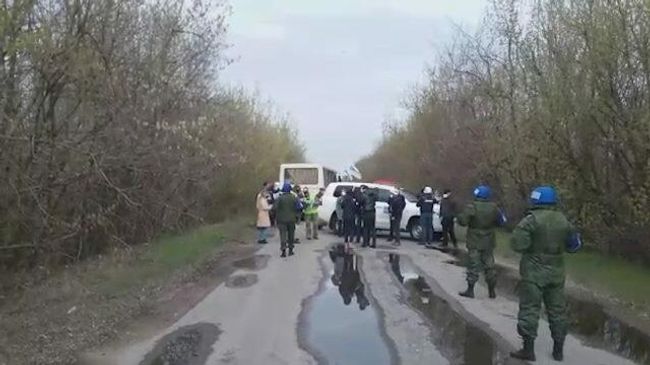 Кадры обмена пленными под Горловкой Кадры обмена пленными под Горловкой