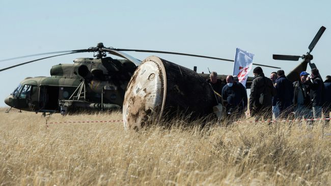 Посадка пилотируемого корабля Союз МС-15. 17 апреля 2020 Посадка пилотируемого корабля Союз МС-15. 17 апреля 2020