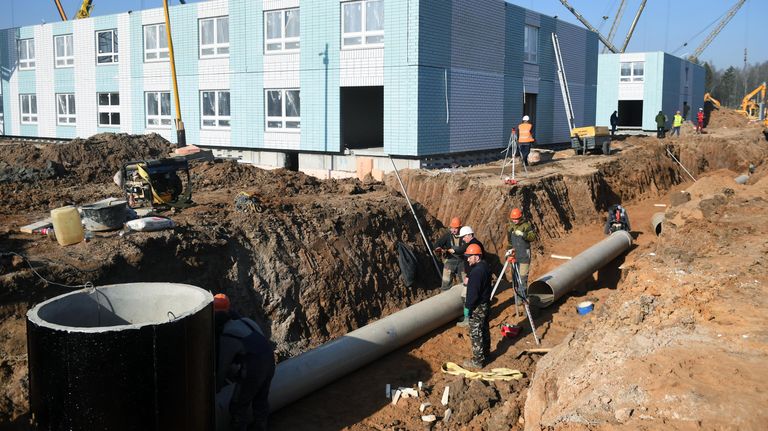 Продолжается строительство инфекционной больницы в Новой Москве