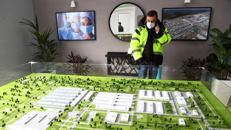 Макет инфекционного центра в Новой Москве Макет инфекционного центра в Новой Москве