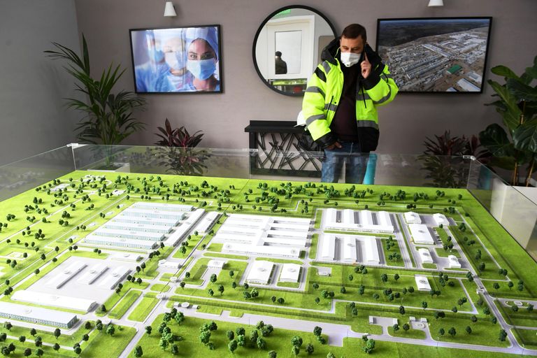 Макет инфекционного центра в Новой Москве