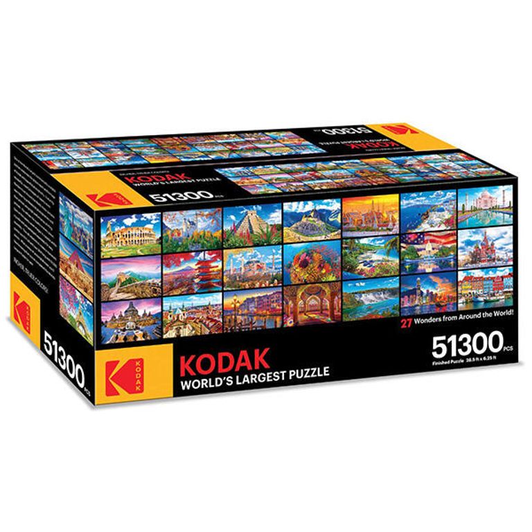 Коробка с пазлами по теме 27 чудес со всего мира от фирмы Kodak Коробка с пазлами по теме 27 чудес со всего мира от фирмы Kodak