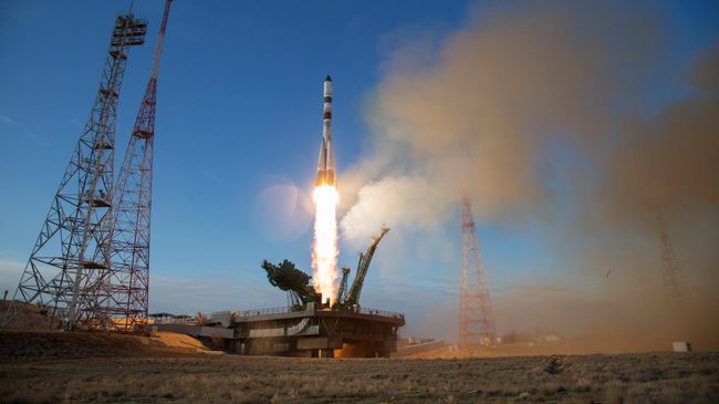 Запуск Ракеты Победы (ракеты-носителя Союз-2.1а с грузовым кораблем Прогресс МС-14) к МКС со стартовой площадки космодрома Байконур Запуск Ракеты Победы (ракеты-носителя Союз-2.1а с грузовым кораблем Прогресс МС-14) к МКС со стартовой площадки космодрома Байконур