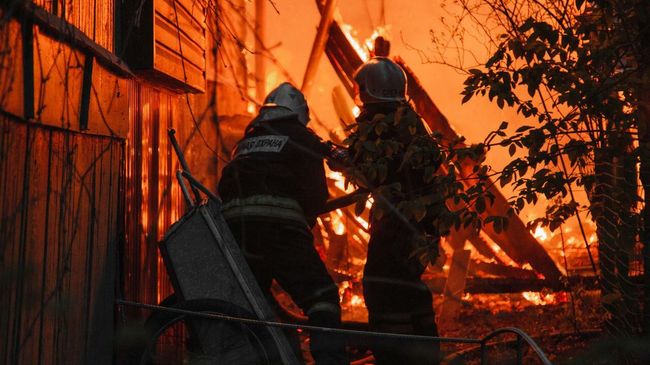 Пожар в рыбацком поселке в Воронежской области Пожар в рыбацком поселке в Воронежской области