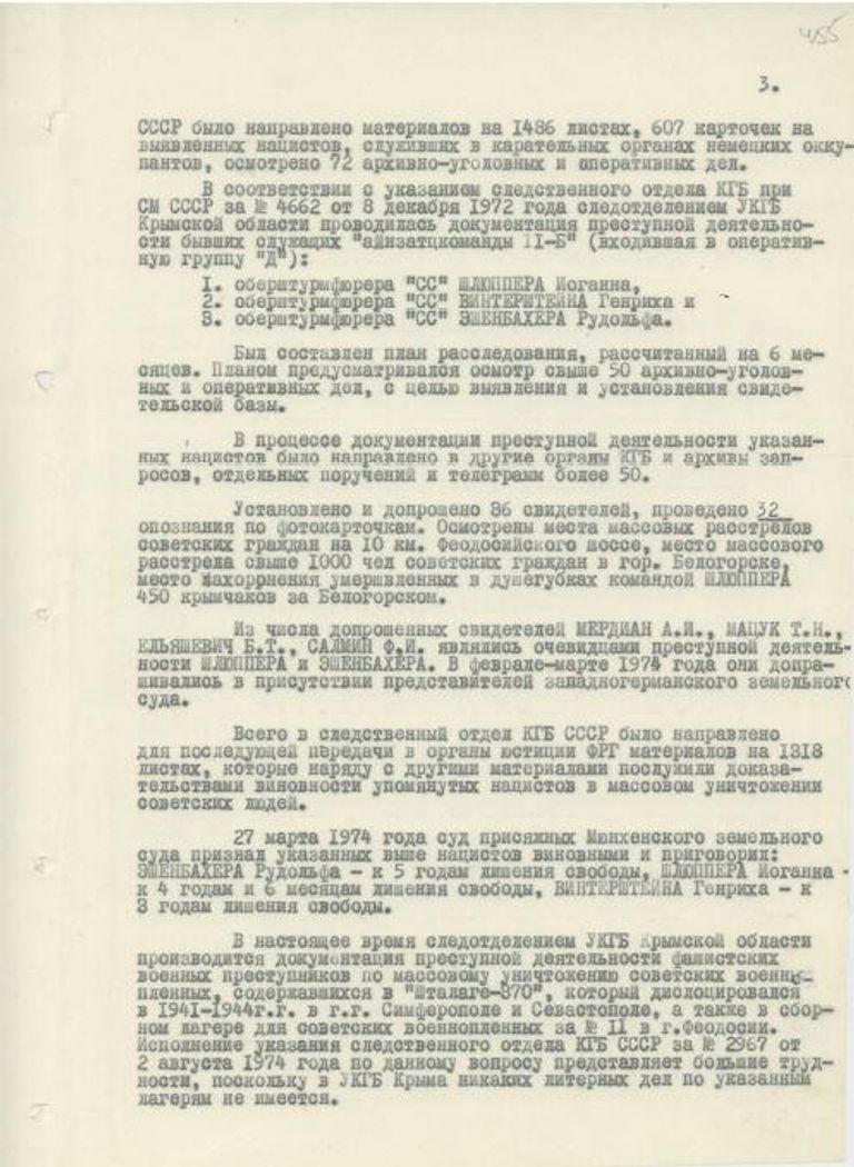 Архивные документы УФСБ России по республике Крым и городу Севастополю