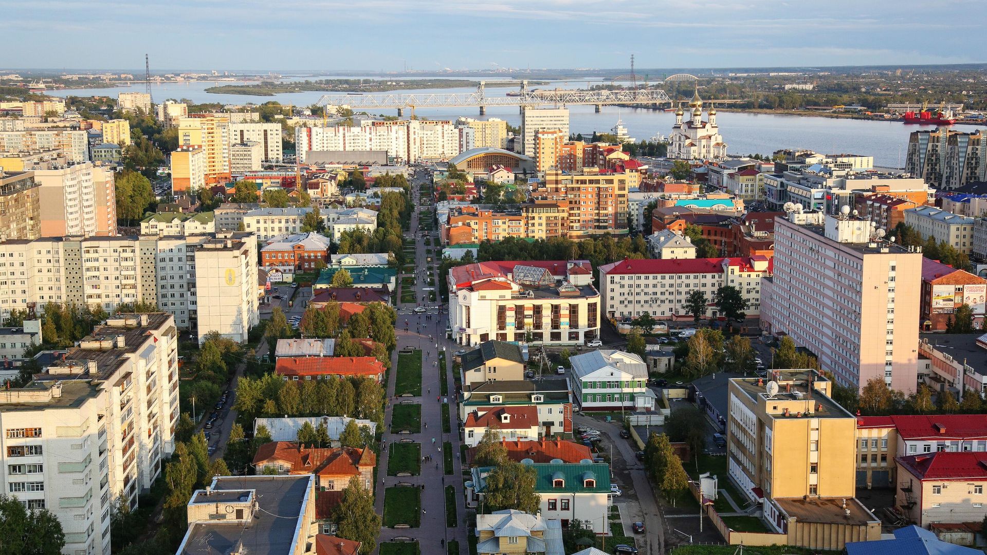Вид на центральную часть города Архангельска Вид на центральную часть города Архангельска - РИА Новости, 1920, 01.07.2024