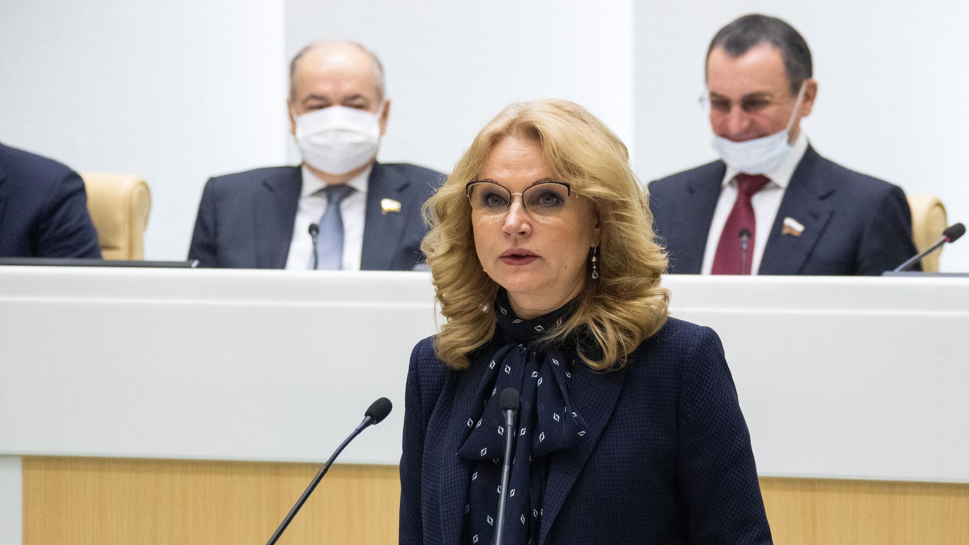 Заместитель председателя правительства РФ Татьяна Голикова выступает на заседании Совета Федерации РФ Заместитель председателя правительства РФ Татьяна Голикова выступает на заседании Совета Федерации РФ - РИА Новости, 1920, 24.11.2020