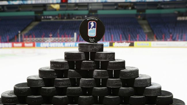 Шайба с логотипом Международной федерации хоккея (IIHF) Шайба с логотипом Международной федерации хоккея (IIHF)