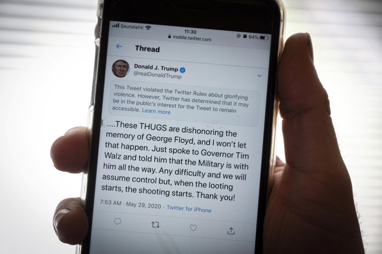 Пост президента США Дональда Трампа в Twitter Пост президента США Дональда Трампа в Twitter