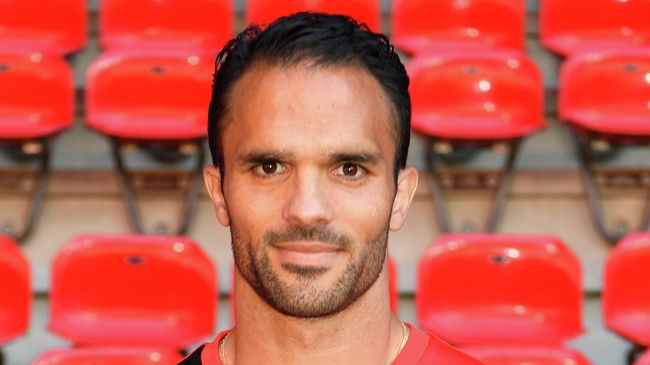 Rennes' Madagascan-French midfielder Jeremy Morel poses for the official photograph of French L1 football club Stade Rennais FC (SRFC) at the Roazhon Park Stadium in Rennes, western France, on September 16, 2019. (Photo by Damien MEYER / AFP)