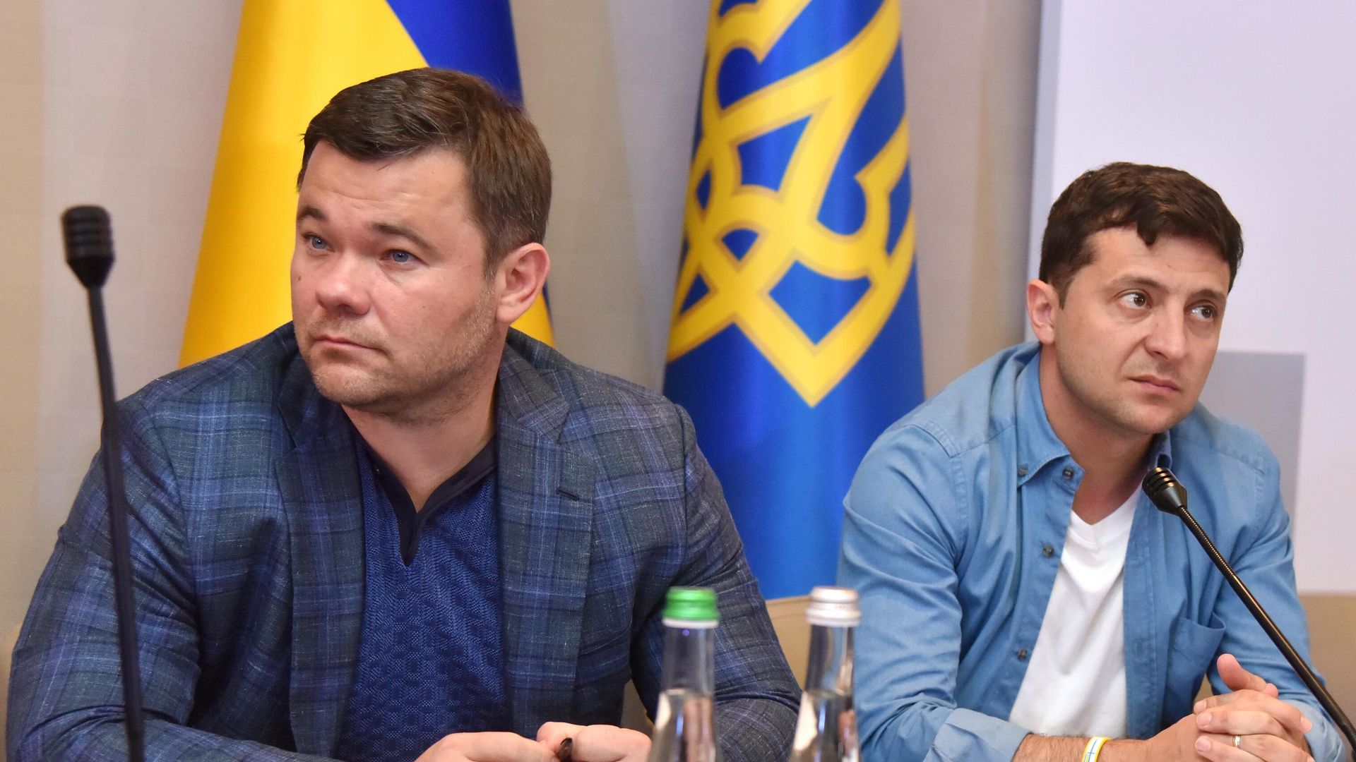 Президент Украины Владимир Зеленский и руководитель администрации президента Украины Андрей Богдан Президент Украины Владимир Зеленский и руководитель администрации президента Украины Андрей Богдан - РИА Новости, 1920, 09.09.2020