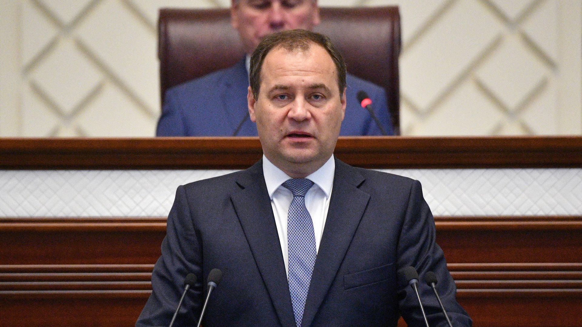 Председатель правительства Белоруссии Роман Головченко на заседании Палаты представителей парламента Белоруссии Председатель правительства Белоруссии Роман Головченко на заседании Палаты представителей парламента Белоруссии - РИА Новости, 1920, 26.11.2020