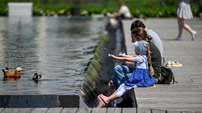 Отдыхающие в парке Отдыхающие в парке