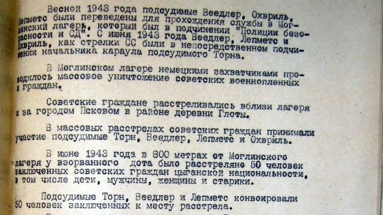 Рассекреченные ФСБ документы, в которых есть упоминание геноцида в деле против нацистов, зверствовавших в Псковской области в годы Великой Отечественной войны