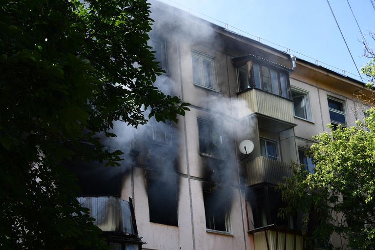 Жилой дом на северо-востоке Москвы, где произошел хлопок газа