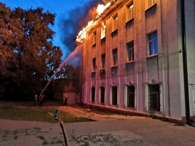 Пожар в здании Дома культуры в Гусь-Хрустальном