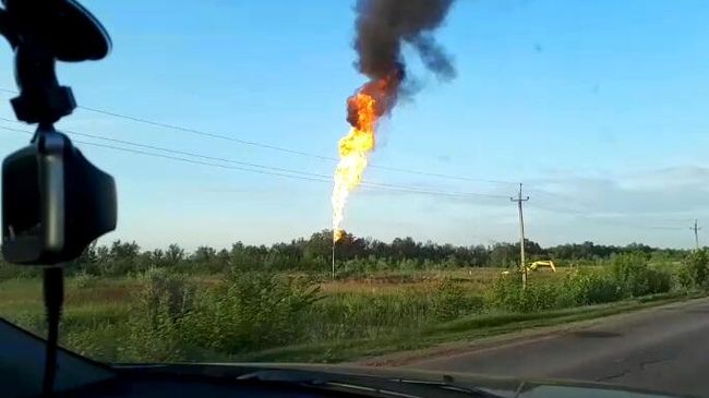 Место прорыва газопровода в Самарской области Место прорыва газопровода в Самарской области