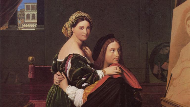 Жан-Огюст-Доминик Энгр. Рафаэль и Форнарина, 1814, Музей Фогга, Гарвардский университет 