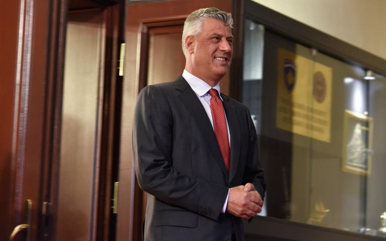 Президент Косово Хашим Тачи в Приштине 