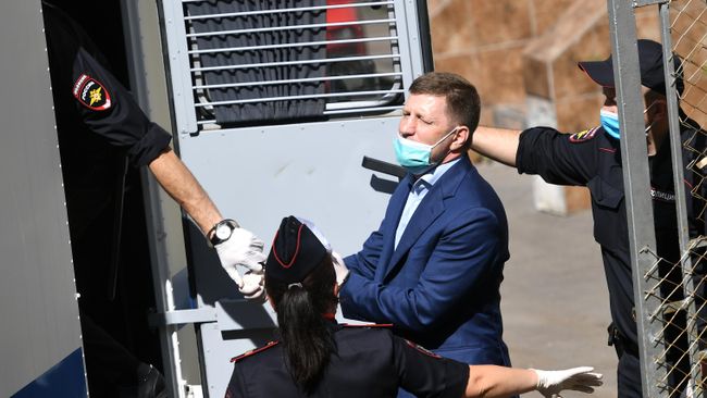 Губернатор Хабаровского края Сергей Фургал, арестованный Басманным судом Москвы 