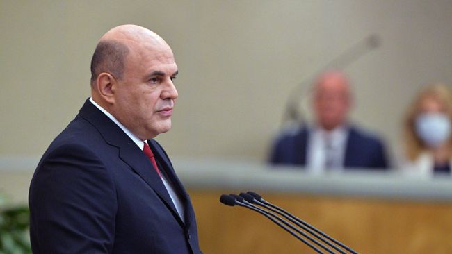 Премьер-министр РФ Михаил Мишустин выступает в Государственной думе РФ с отчетом о работе правительства за 2019 год