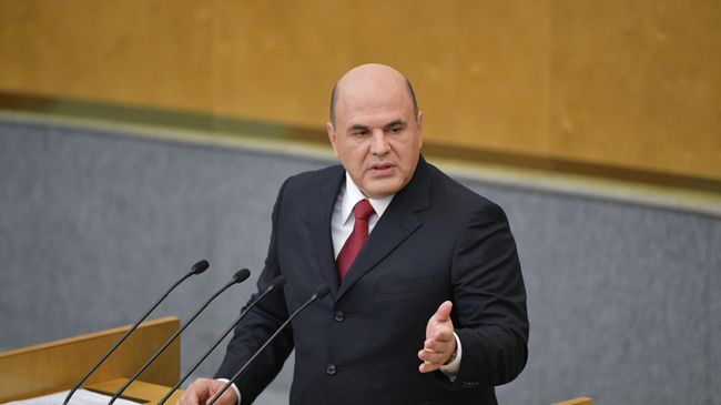 Премьер-министр РФ Михаил Мишустин выступает в Государственной думе РФ с отчетом о работе правительства за 2019 год