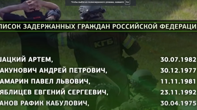 Задержание россиян под Минском