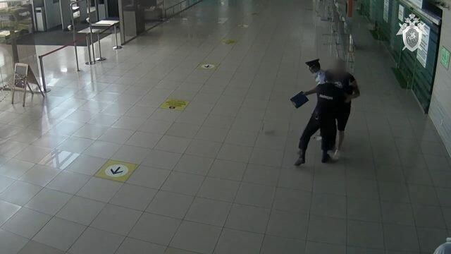 В аэропорту Екатеринбурга мужчина напал на сотрудника полиции. Кадры СК В аэропорту Екатеринбурга мужчина напал на сотрудника полиции. Кадры СК - РИА Новости, 1920, 30.07.2020