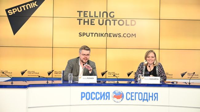 Вебинар директора медиагруппы Sputnik по международному сотрудничеству Василия Пушкова и заместителя руководителя объединенной дирекции иновещания Татьяны Кухаревой Вебинар директора медиагруппы Sputnik по международному сотрудничеству Василия Пушкова и заместителя руководителя объединенной дирекции иновещания Татьяны Кухаревой