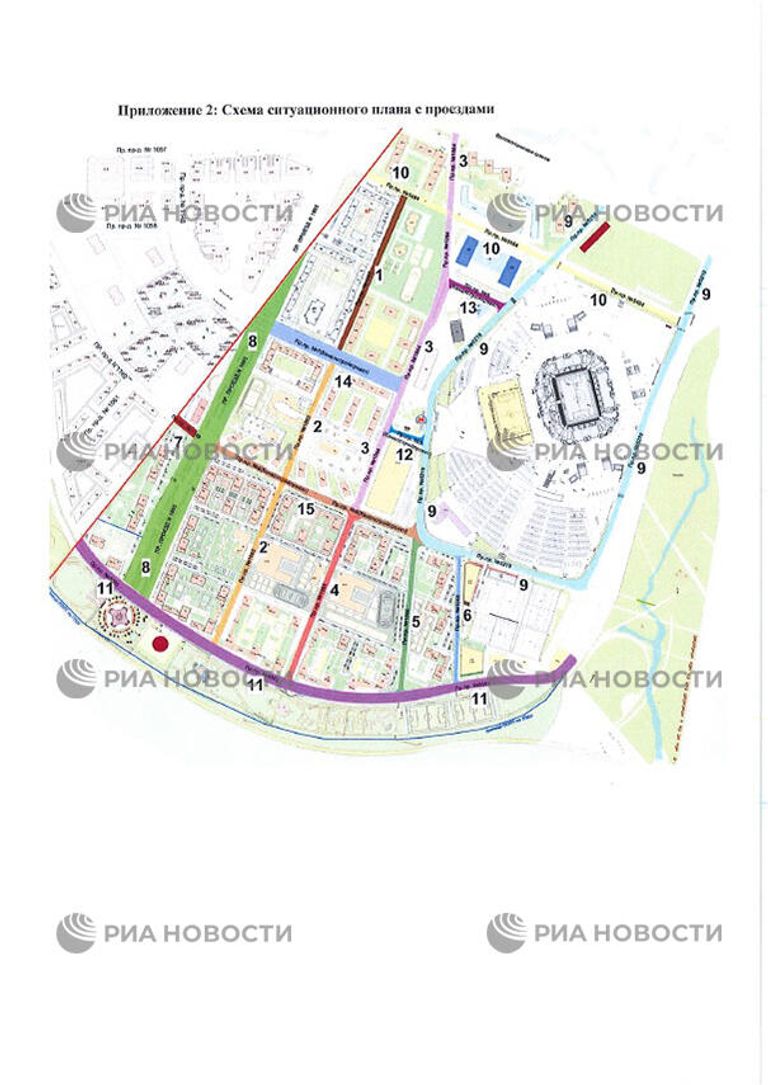 Схема названия улиц у стадиона Открытие Арена Схема названия улиц у стадиона Открытие Арена